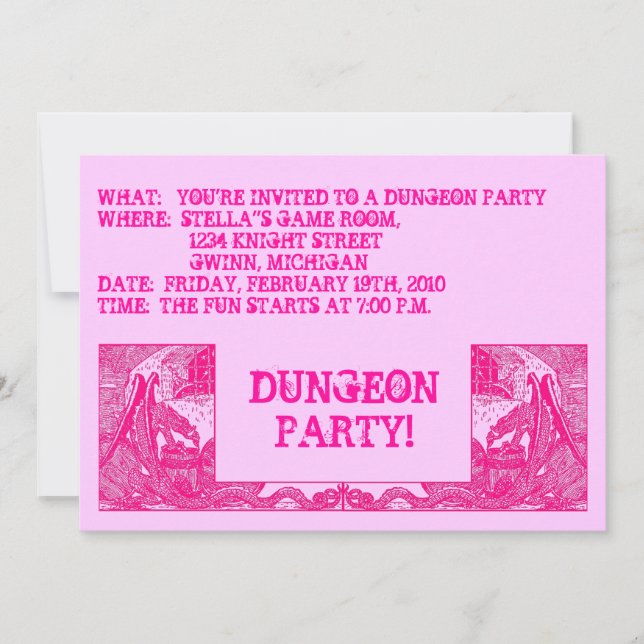 INVITACIÓN ¡DRAGONES DE ROPA CALIENTE EN DUNGEONS ~ INVITACIÓ (Anverso)