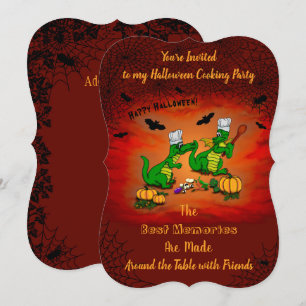 Invitación Dragones - ¡Feliz Halloween! Hoy cocinaré