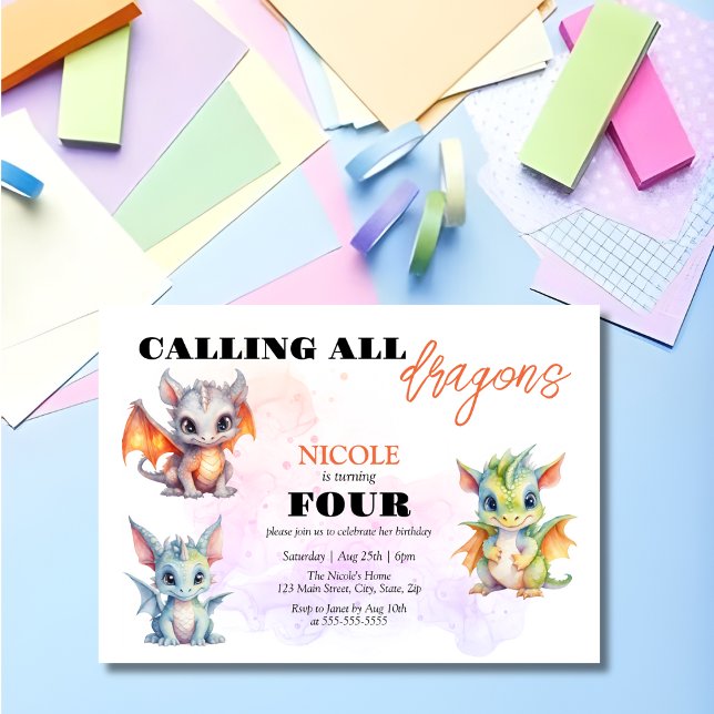 Invitación Dragones singulares Cuidados Nacimientos para los  (Subido por el creador)