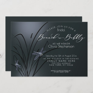 Invitación Dragonfly azul brunch-bubbly