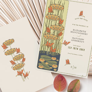 Invitación Dragonfly Salve La Fecha Belle Epoque Art Nouveau