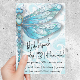 Invitación Dragonismo azul | Aqua Blue Swirls | Amantes de la