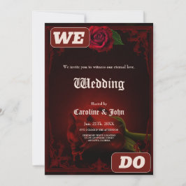 Invitación Drama de amor, el gótico Rosa de la Memoria.