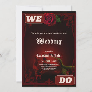 Invitación Drama de amor, el gótico Rosa de la Memoria.