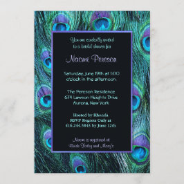 Invitación Drama de plumas de pavo real - Ducha de novia