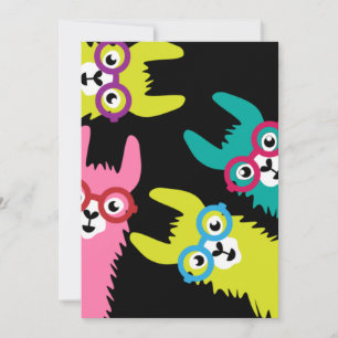 Invitación Drama Llama Camélido Colorido 
