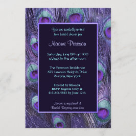 Invitación Drama púrpura de plumas de pavo real - Ducha de no