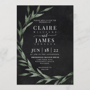 Invitación Drama soñador de las hojas clásicas,
