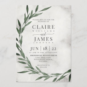 Invitación Drama soñador de las hojas clásicas,