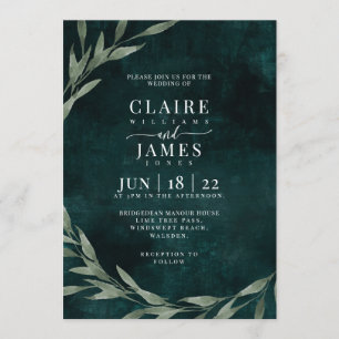 Invitación Drama soñador de las hojas clásicas,