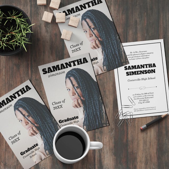 Invitación Dramático Partido de Graduación al Estilo Revista (Subido por el creador)