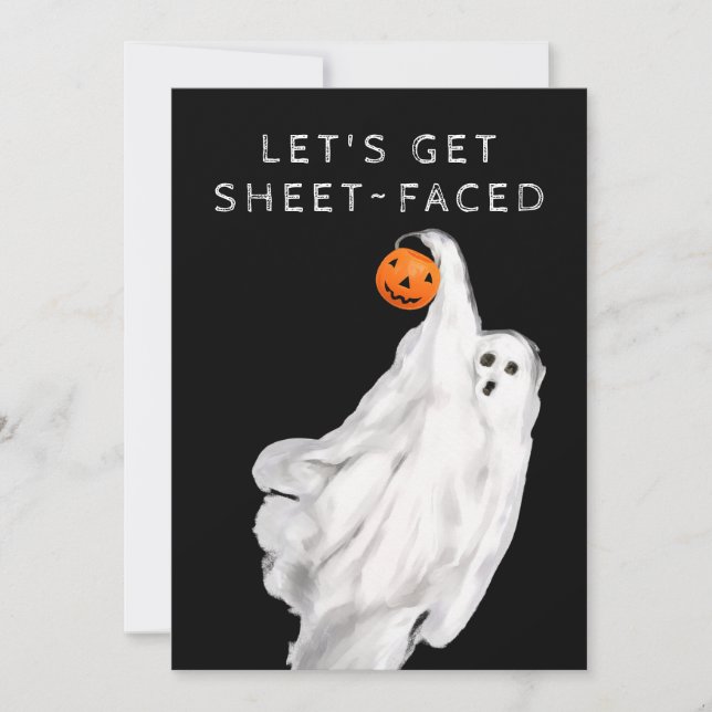 Invitación Drank Funny Adulto Fiesta Fantasma Halloween (Anverso)