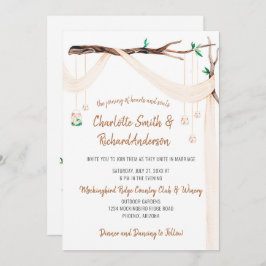 Invitación Drape ecléctico, luces de Mason Jar, Boda de Archw