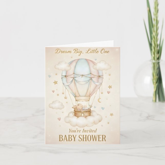 Invitación Dream Big, Little One – Baby Shower  (Anverso)