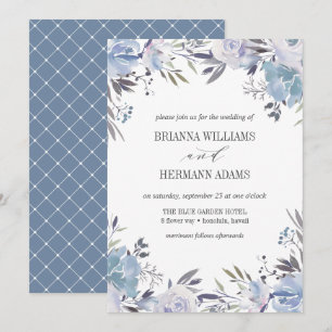 Invitación Dream Blue   boda Fancy-Rústico Flowers