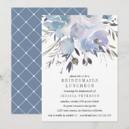 Invitación Dream Blue Flowers Bridesmaids Boda Luncheon