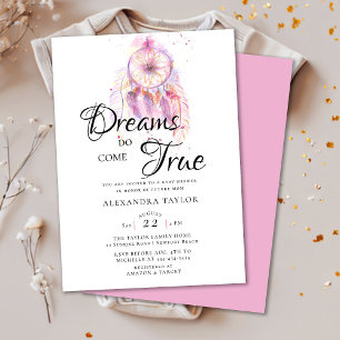 Invitación Dream Catcher Watercolor Chica rosa Baby Shower