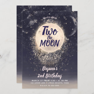 Invitación Dream Moon Magic 2nd Two the Moon Cumpleaños