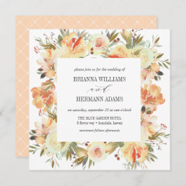 Invitación Dream Peach | Fancy Spring Floral Diamond Boda