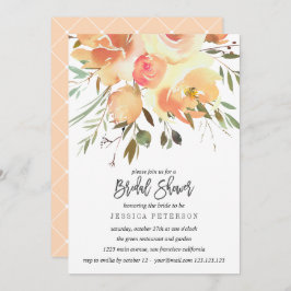 Invitación Dream Peach Flower Boda Bridal Shower fiesta