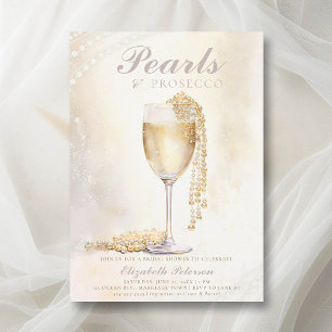 Invitación Dream Pearls Prosecco Elegant Brunch Bridal Shower