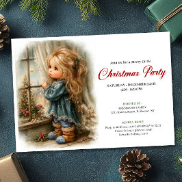 Invitación Dreamful Little Girl Awaiting Santa Editable 