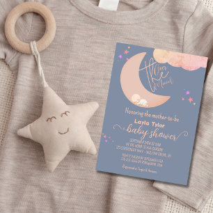 Invitación Dreamy Baby Over the Moon Baby Shower