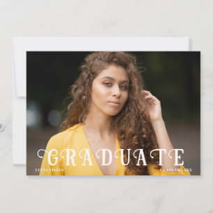 Invitación Dreamy Black Photo Graduation