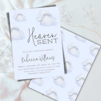 Invitación Dreamy Blue Heaven envió a Sky Themed Boy Baby Sho