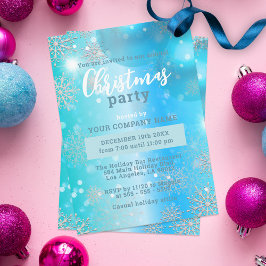 Invitación Dreamy Blue Winter Wonderland Navidades corporativ