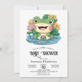 Invitación Dreamy Bonito Frog Baby Shower