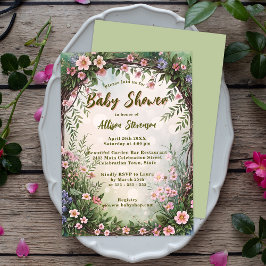 Invitación Dreamy Charming Spring Garden Fiesta Baby Shower