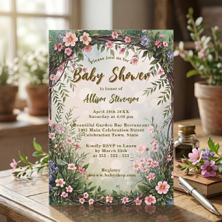 Invitación Dreamy Charming Spring Garden Party Baby Shower