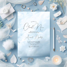 Invitación Dreamy Cloud 9 Engagement Party