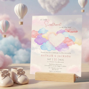 Invitación Dreamy Clouds Little Squerido Coed Baby Shower
