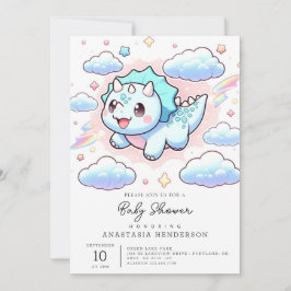 Invitación Dreamy Cute Dinosaur Baby Shower