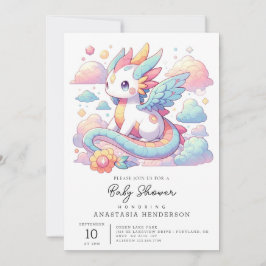 Invitación Dreamy Cute Dragon Baby Shower