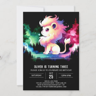 Invitación Dreamy Cute Lion Birthday