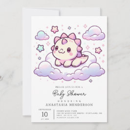 Invitación Dreamy Dino Dinosaur Baby Shower
