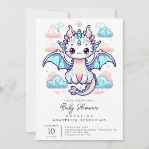 Invitación Dreamy Dragon Baby Shower