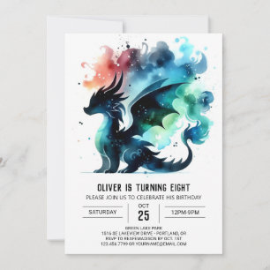 Invitación Dreamy Dragon Birthday Digital