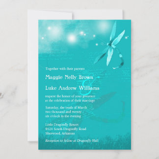 Invitación Dreamy Dragonfly Turquoise Boda