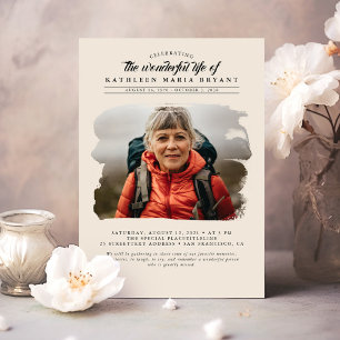 Invitación Dreamy Elegant Celebration of Life Funeral Photo