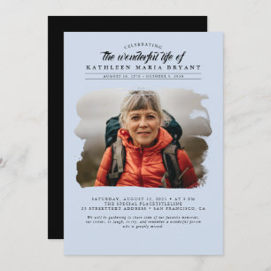 Invitación Dreamy Elegant Celebration of Life Funeral Photo