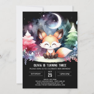 Invitación Dreamy Fantasy Fox Birthday