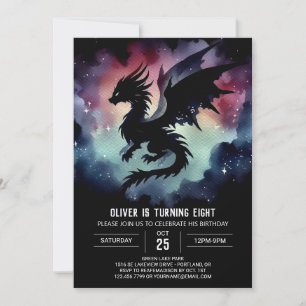 Invitación Dreamy Fiery Dragon Birthday Personalizable