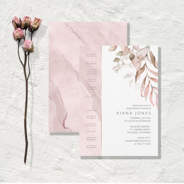Invitación Dreamy Foliage Bridal Shower Rubor Pink ID817 (Subido por el creador)
