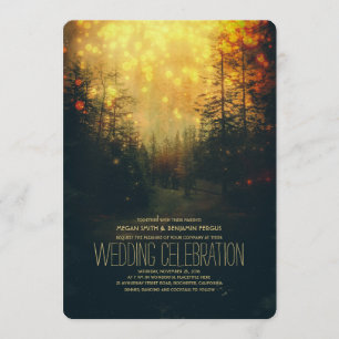 Invitación Dreamy Forest String Lights Trees Boda