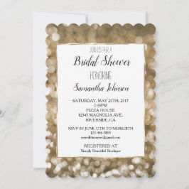 Invitación Dreamy Gold Bokeh Bridal Shower