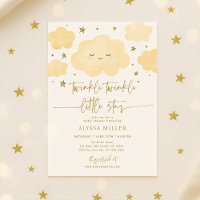 Dreamy Gold Twinkle Star Cloud Baby Shower